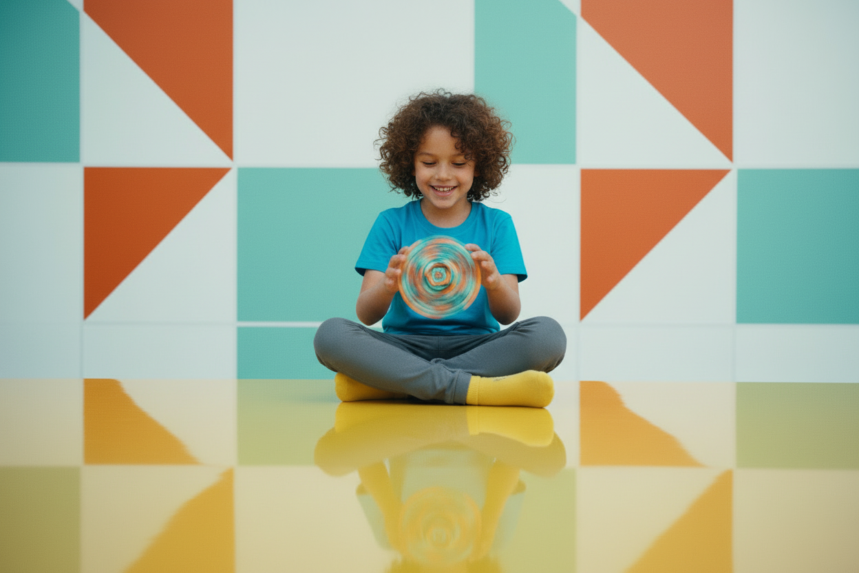 Kid enjoying 3D printed fidget spinner